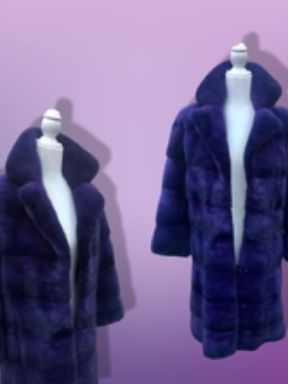 New Kopenhagen Purple Mink Horizontal Coat with Ombré Black Purple Whole Premium